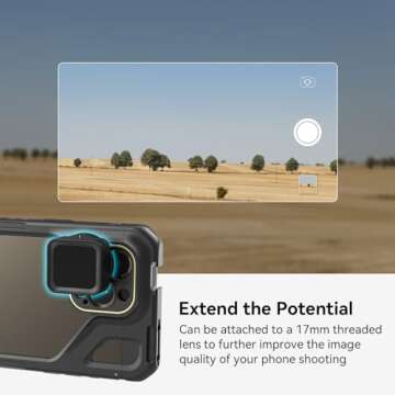 SmallRig17mm Threaded Lens Back Mount Plate for iPhone 15 Pro Max Cage / 15 Pro Cage, Aluminum Alloy...