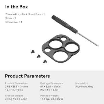 SmallRig 17mm Lens Back Mount Plate for iPhone Photography