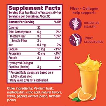 Metamucil Daily Fiber + Collagen, Sugar-Free Digestive Support