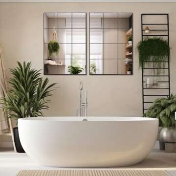 Muzilife 31x47 Black Rectangular Mirror for Stylish Homes