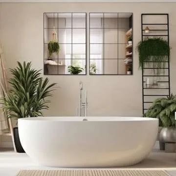 Muzilife 31x47 Black Rectangular Mirror for Stylish Homes