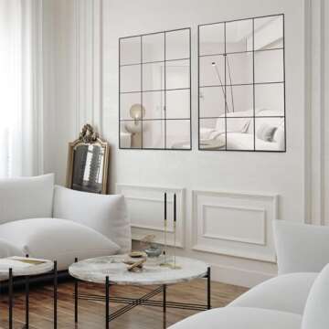 Muzilife 31x47 Black Rectangular Mirror for Stylish Homes