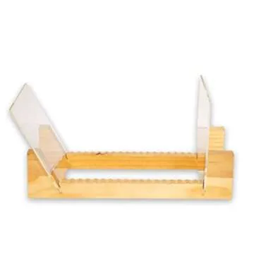 VK-Royal Vinyl Records Storage Holder Display Stand – ”12 inch Holds Up to 50 Turntable LP's Records Albums – Wood Stand, Rubber Grip pad and Clear Acrylic Ends – Vinyl Record Storage Stand (Pine)