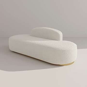 Acanva Modern Curved Sofa for Living Room and Lounge