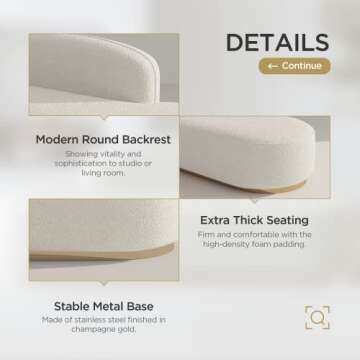 Acanva Modern Curved Sofa for Living Room and Lounge