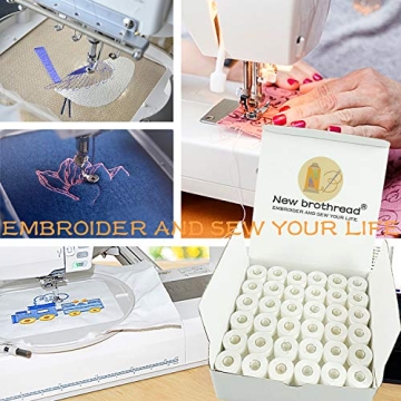 144pcs White Poly Thread Prewound Bobbin for Sewing