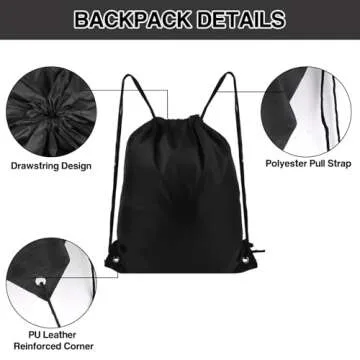COIDEA Large Capacity Drawstring Backpack Set of 6