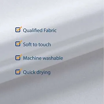 N&Y HOME Fabric Shower Curtain Liner Shorter Size 68 inches Height, Hotel Quality, Washable, White Bathroom Curtains with Grommets, 70x68