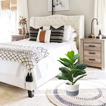 Realistic 22" Artificial Fiddle Leaf Fig Tree for Home Office