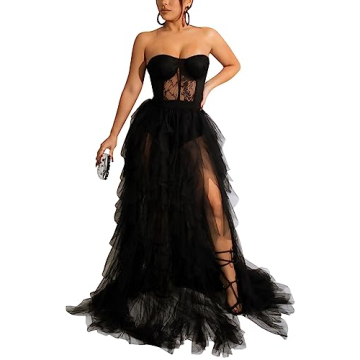 Elegant Women Black Corset Dress for Formal Events