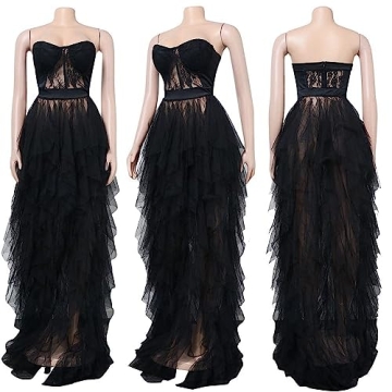 Elegant Women Black Corset Dress for Formal Events