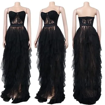 Elegant Women Black Corset Dress for Formal Events