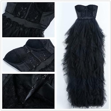Elegant Women Black Corset Dress for Formal Events