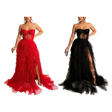 Elegant Women Black Corset Dress for Formal Events