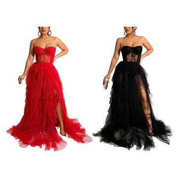 Elegant Women Black Corset Dress for Formal Events