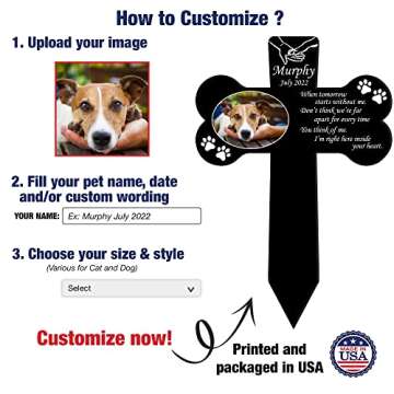 BfiGift Personalized Dog Memorial Stake - Custom Pet Picture Plaque