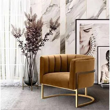 Tov Furniture Magnolia Cognac Velvet Chair – Luxe Comfort & Modern Design