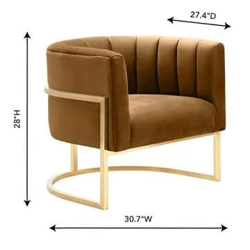 Tov Furniture Magnolia Cognac Velvet Chair – Modern Luxury
