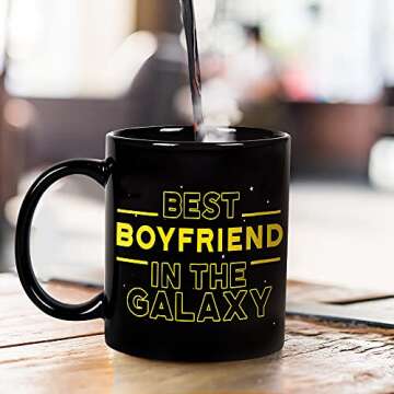 Fatbaby Best Boyfriend in the Galaxy Coffee Mug,Boyfriend Birthday Gifts,Funny Boyfriend Mug,Valentine's Day Gifts Cup For Boyfriend Him 11 oz