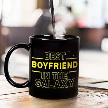 Fatbaby Best Boyfriend in the Galaxy Coffee Mug,Boyfriend Birthday Gifts,Funny Boyfriend Mug,Valentine's Day Gifts Cup For Boyfriend Him 11 oz