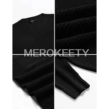 MEROKEETY Women's Stylish Waffle Knit Sweater for All Occasions