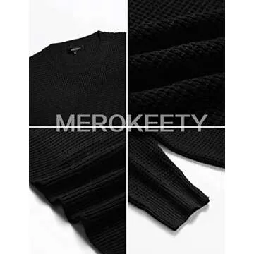MEROKEETY Women's Stylish Waffle Knit Sweater for All Occasions