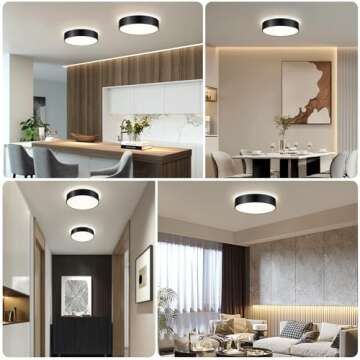 Goomavi Black Flush Mount Ceiling Lights, Dimmable 5CCT Modern LED Ceiling Light Fixture, Minimalist...