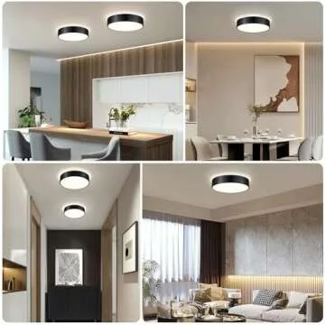 Goomavi Black Flush Mount Ceiling Lights, Dimmable 5CCT Modern LED Ceiling Light Fixture, Minimalist...
