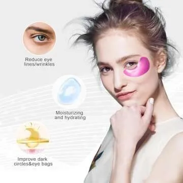 Permotary 30 Pairs Gel Collagen Eye Pads,Crystal Collagen Under Eye Mask for Moisturizing,Reducing Fine Lines&Dark Circles& Puffy Eyes Under Eye Patch for Women Men, Pink