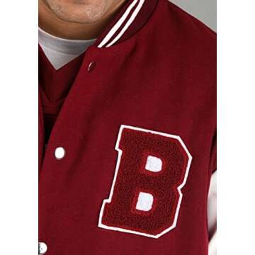 Fun Costumes Bayside High Letterman's Jacket for Adults Polyester, Faux Leather, Rib Knit Fabrics Metal Snaps