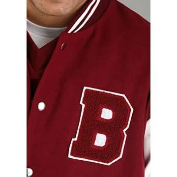 Fun Costumes Bayside High Letterman's Jacket for Adults Polyester, Faux Leather, Rib Knit Fabrics Metal Snaps