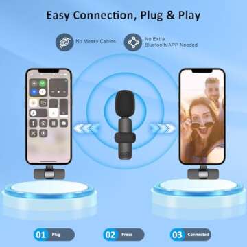 MAYBESTA Bluetooth Mini Microphone for iPhone, iPad - Wireless Lavalier Lapel Mic for Video Recording - Clip on Shirt Phone Microphones for Tiktok YouTube Interview Podcast
