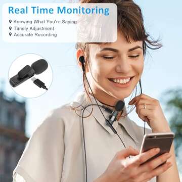 MAYBESTA Bluetooth Mini Microphone for iPhone, iPad - Wireless Lavalier Lapel Mic for Video Recording - Clip on Shirt Phone Microphones for Tiktok YouTube Interview Podcast