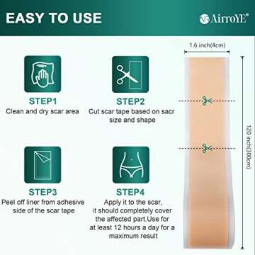 Silicone Scar Sheets,Silicone Scar Tape(1.6"x 120" Roll-3M), Reusable and Effective Scar Removal Sheets, Silicone Scar Removal Sheets for Surgical Scars,Healing Keloid, C-Section, Tummy Tuck