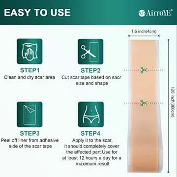 Silicone Scar Sheets,Silicone Scar Tape(1.6"x 120" Roll-3M), Reusable and Effective Scar Removal Sheets, Silicone Scar Removal Sheets for Surgical Scars,Healing Keloid, C-Section, Tummy Tuck