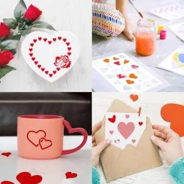 11 Pieces Heart Stencil, Reusable Heart Stencil Template Plastic Stencils for Painting on Wood Wall Home Decor DIY Crafts