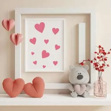 11 Pieces Heart Stencil, Reusable Heart Stencil Template Plastic Stencils for Painting on Wood Wall Home Decor DIY Crafts