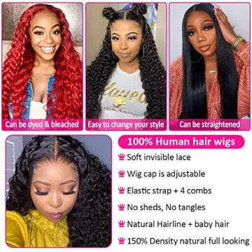 Larhali 99J HD Lace Front Wigs for Women in Burgundy