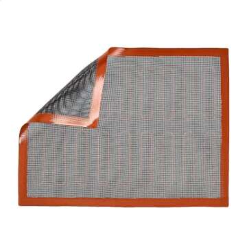 Amazon Basics Silicone Non-Stick Eclair Baking Mat, Reusable, Easy to Clean, 2 Pack, Black/Red/White, Rectangular, 15.7" x 11.8" (Previously AmazonCommercial brand)