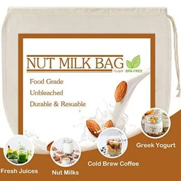 Eco-Friendly Nut Milk Bags for Homemade Milks and Juices