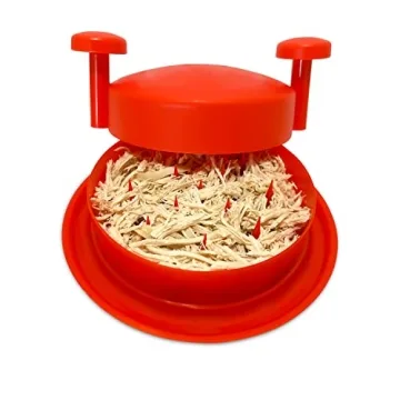 8" Red Chicken Shredder Machine - Effortless Meat Shredding Tool with Non-Skid Base