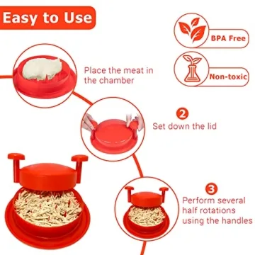 8 Inch Red Chicken Shredder Machine Non-Skid Base
