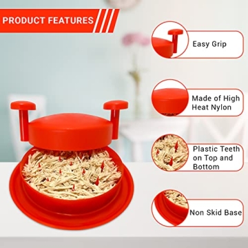 8 Inch Red Chicken Shredder Machine Non-Skid Base