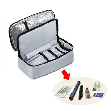 ALLCAMP Insulin Cooler Travel Case with 4 Ice Pack and Insulation Liner for Diabetic Organize Medication (9X 4.72x 3.14 inches)
