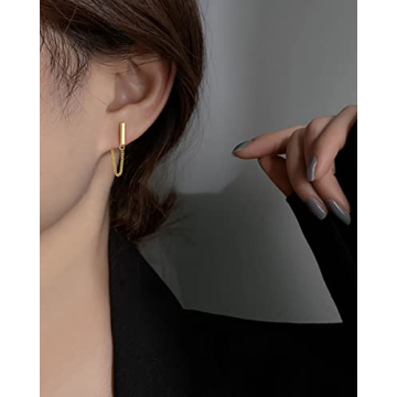 Stylish 925 Sterling Silver Minimalist Bar Earrings