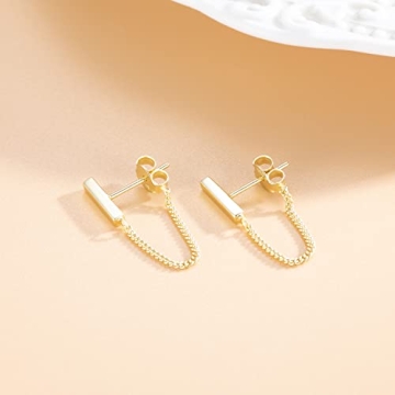 Stylish 925 Sterling Silver Minimalist Bar Earrings