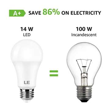 LE 100W Equivalent LED Light Bulbs for Bright Spaces