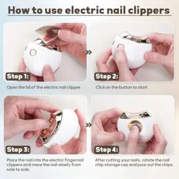Electric Nail Clipper, USB Charging Automatic Nail Clipper, 2-Speed Levels Nail Cutter, Suitable for The Baby, Adults, Elderly, Nail Storage Function