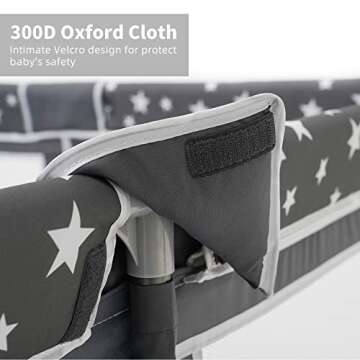 Baby Playpen, ANGELBLISS Playpen for Babies and Toddlers, Extra Large Play Yard with Gate, Indoor & Outdoor Kids Safety Play Pen Area with Star Print (Dark Grey, 71"×59")