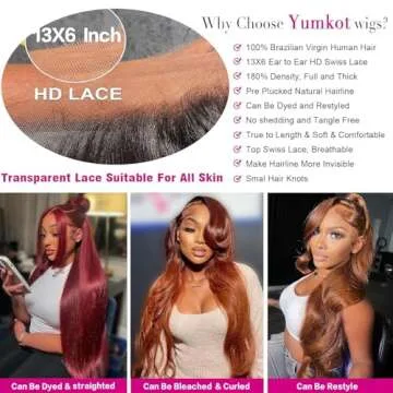 Yumkot 26Inch Chocolate Brown 13x6 Body Wave Lace Front Wigs Human Hair Pre Plucked 180% Density HD Full Lace Frontal Wigs with Baby Hair Colored Wigs for Women